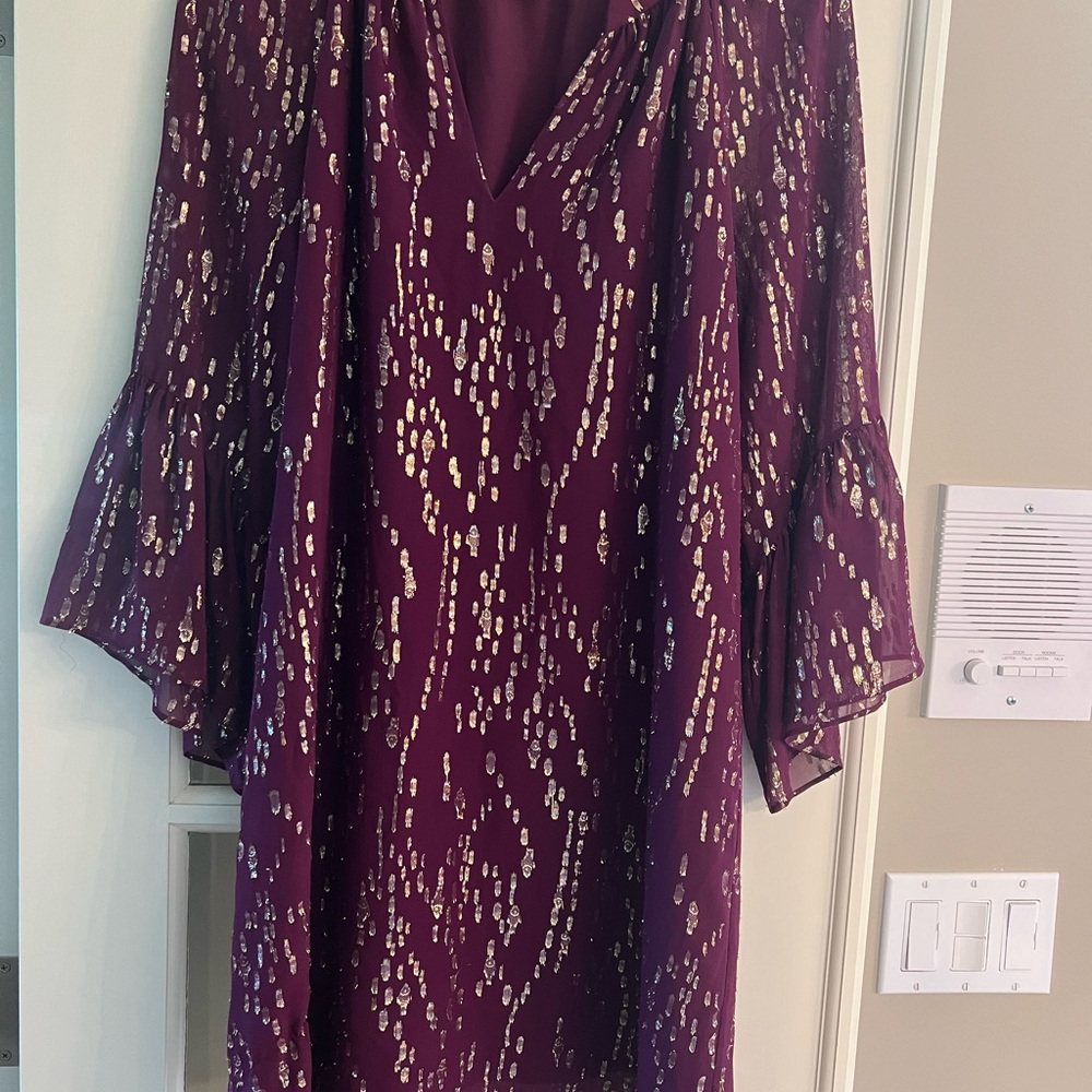 Lilly Pulitzer Silk Matilda Dress in Wine -size Small